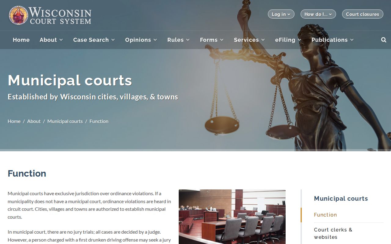 Wisconsin municipal court guidance for Amery criminal records