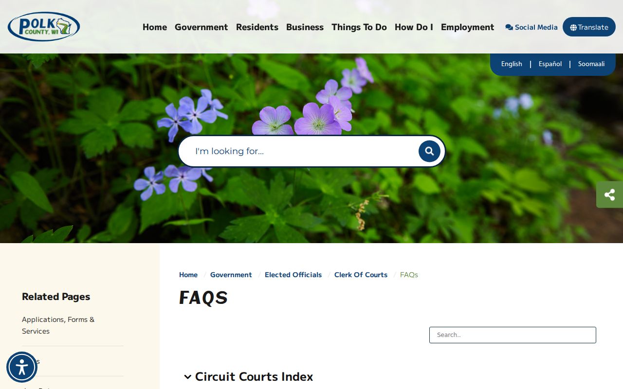Polk County criminal court case search instructions from the clerk