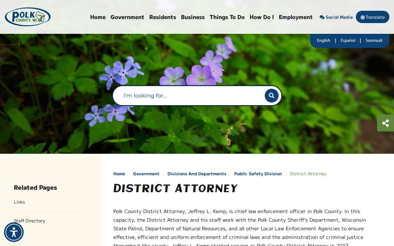 Polk County criminal history and District Attorney charge review