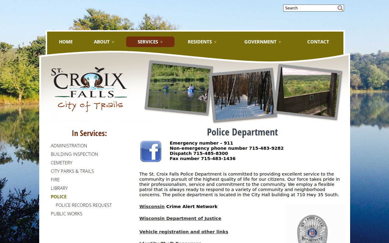 St. Croix Falls Police Department criminal records access